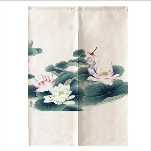 Küchenvorhänge Insekt Lotus Grün Scheibengardinen Polyester Vorhänge Kurz Waschbar Raumteiler Vorhang Türvorhang Langlebig Küchenvorhang Kurze Gardinen Verdickung Tür Vorhang 85x150cm