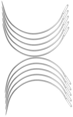 Genérico Kit de 100 Agujas Curvas para Tapicería Tipo C en Espiral para Coser a Mano Extensiones de Cabello Y Trabajos de Tapicería