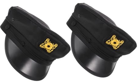 Abaodam 2pcs Captain Performance Hat for Men and Women Nautical Sailor Caps Elegant Embroidery for Costume Parties and Themed Events