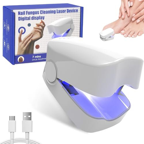Dispositivo de Tratamiento AntimicóTico de UñAs, Aparato de Tratamiento láser de Hongos de uñas para Uñas de Manos y Pies, Tratamiento de Hongos de Uñas, 7 minutos al día (Blanco)