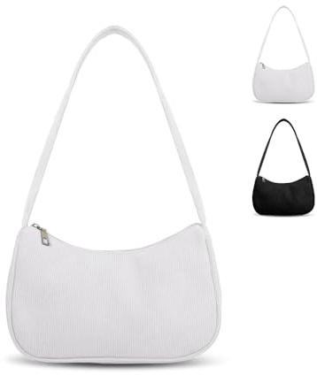 YZROHYI Handtaschen Damen Schultertasche,UmhäNgetasche Damen Klein Unterarmtasche,Crossbody Shoulder Bag Y2K,Mini Hobo Bag,Tasche Frauen Reißverschluss,Henkeltasche für Geburtstag - Weiß