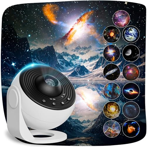 Planetarium Projector for Bedroom, 13 in 1 Galaxy Star Projector Light, Nebula Night Light with Timer, LED Space Galaxy Lamp Room Decor for Adults Kids, White