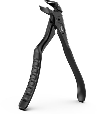 FVION Ergonomique Coupe Ongle Pied pour Personnes âgées – Coupe-Ongles Tête Inclinée pour Ongles Épais, Précise Large Ouverture Coupe de Mâchoire – Noir