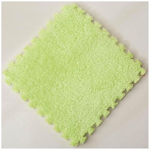 50er-Pack Plüsch-Fußmatten aus Schaumstoff – weiche, rutschfeste 12x12-Zoll-Teppichfliesen mit Rand, Flauschige, zottelige Flächenteppiche