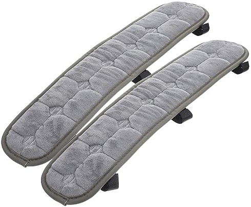 HORIALENCE 1 Paar Rote PlüSch Stuhl Armlehnen Auflagen Mit Gurt 17.7X3.9X0.4 Zoll Komfortable Handauflagen FüR BüRostuhl Und Outdoor Verwendung