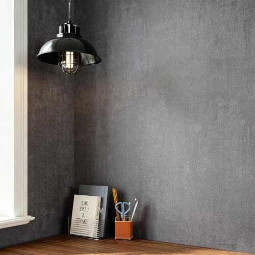 LaCheery Gris Oscuro Papel Pintado Pared Hormigon Papel Pintado Autoadhesivo Habitacion 40cm x 700cm Vinilo Adhesivo Pared Dormitorio Industrial Vinilo Autoadhesivo Muebles para Salón Armario Cocina