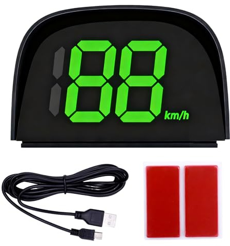 Velocímetro digital GPS para coche, pantalla HUD, indicador de velocidad para coche con visera solar, velocímetro GPS preciso para coche, moto y e-scooter, pantalla grande LED, Plug & Play