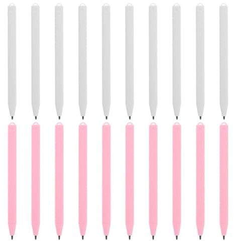 ANDRESLAD 20pcs Lcd Writing Tablet Stylus Pens Replacement for Digital Drawing Pads, Fine Tip Touch Screen Pens for Students and Professionals, White and Light Pink, Compatible with Lcd