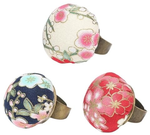 FonHNDG nålkuddar set om 3 runda nålkuddshållare, syset, gör-det-själv-pysselset, fingergummin, armband, nålkudde