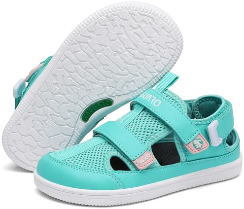 SAGUARO Sandalias Barefoot Niños con Puntera Cerrada Zapatillas de Verano Ligeras Transpirables- Diario, Colegio & Tiempo Libre, 25-36 EU