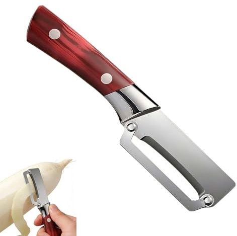 Stainless Steel Vegetable Peeler with Wooden Handle, Multi-Functional Vegetable Peeler for Kitchen, Ergonomic Potato Peeler & Fruit Slicer, Kitchen Use (1 Pack)