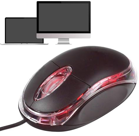 Mini ratón óptico con cable, 3,74 x 1,97 x 1,42 pollos ratón con cable | programable, mecánico para juegos portátil | Ratón mecánico para juegos portátil, diseño cómodo y ergonómico, apto para orden