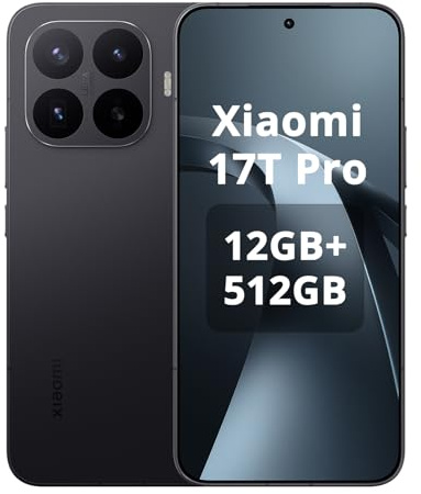 XIAOMI 17T Pro,Smartphone 12+512GB,Display Eye-Care da 6,83 a 144Hz,Batteria al silicio-carbonio da 7000 mAh (tip),Teleobiettivo Leica 5x,HyperCharge da 100W,Nero