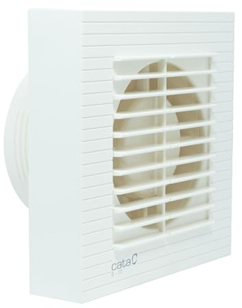 Cata Extractor B-12 Tubo Corto de Descarga para Pared o Techo Protector Térmico y Nivel Sonoro Mínimo 43 dB, Potencia 20W Diámetro de Salida 120cm Velocidad 2.450 r.p.m 220-240V Clase B, Color Blanco