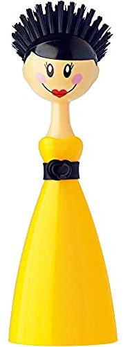 VIGAR Dolls Glam Cepillo Lavaplatos, Amarillo 7,5x7,5x24,5 cm
