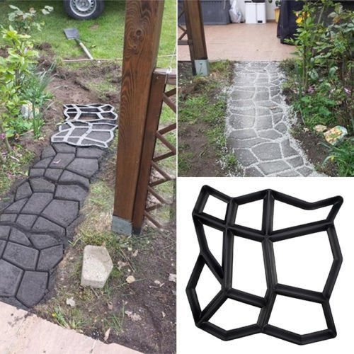 Gototop Pflaster-Gussformen, Schablonen für Weg- und Terrassenfliesen 43*43*4CM