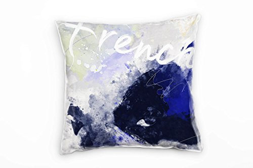 Paul Sinus Art French Bulldog II Deko Kissen mit Füllung 40x40cm für Couch Sofa Lounge Zierkissen - Dekoration zum Wohlfühlen