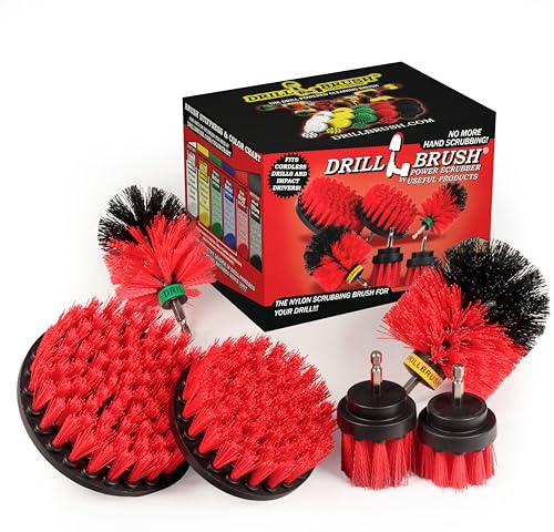 Reinigungszubehör - Bohren Brush - Das Ultimative Stiff Borste Reinigungsaufsatz Kit - Outdoor - Feuerstelle - Brunnen - Bürste - Garten - Terrasse - Fugenreiniger - Beton - Marmor - Grabsteine