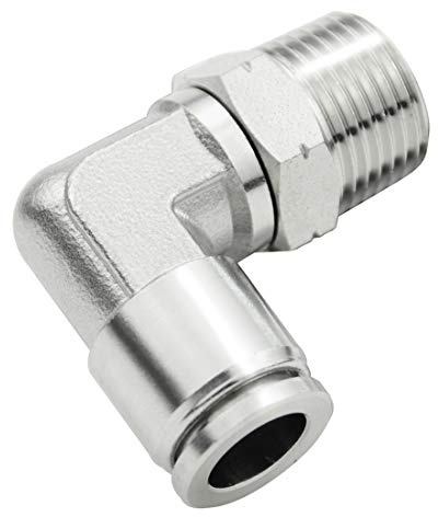 Beduan Push to Connect Fitting Elbow, 1/2 Tube OD x 1/8 NPT Male 90 Degree Elbow Adapter 304 Stainless Steel Air Union Fitting