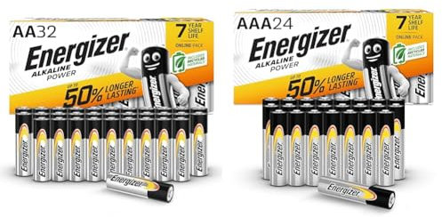Alkaline Power AA, 32 Pack & Alkaline Power AAA, 24 Pack
