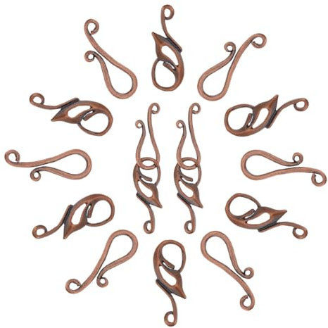 UNICRAFTALE 10 Sets Messinghakenverschlüsse Rote Kupfer-S-Hakenverschlüsse Gestellbeschichtung Flügelhaken Für DIY-Schmuck, Der Metall Frei Und Bleifrei Macht