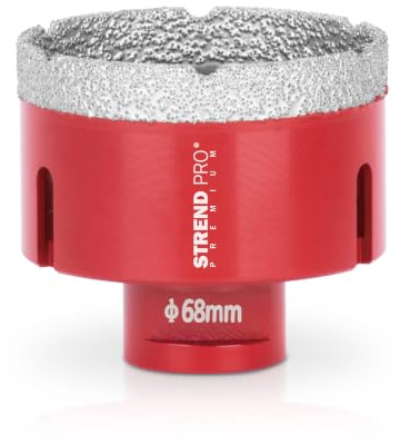 PREMIUM Diamant Bohrkrone Fliesen Bohrer für Winkelschleifer - 68mm Fliesenbohrer für Steckdosen, Keramik, Glas, Porzellan