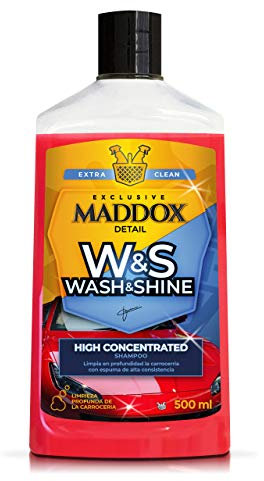 Maddox Detail - Wash & Shine 500 ml | Shampoo Auto con Cera di Carnauba Auto | Schiuma Detergente per Auto | Pulisce, Degreasa e Protegge | Lucidante Auto Professionale