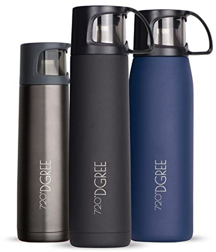720°DGREE Thermoskanne mit Becher 700ml “Follow” - 3 Größen, 12h Heiß, 24h Kalt, Auslaufsicher, BPA-Frei - Edelstahl Thermosflasche, Isolierflasche - Perfekt für Kaffee, Tee Unterwegs To Go