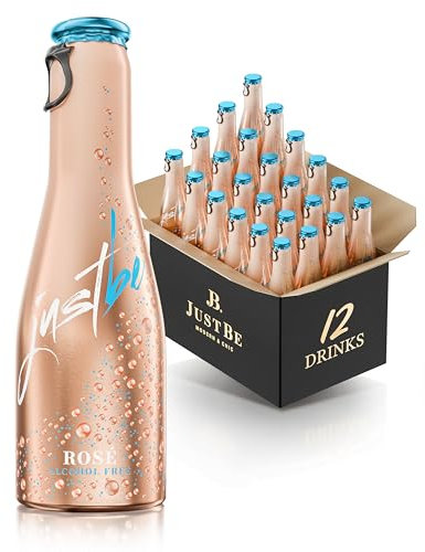 JustBe Rosé Alkoholfrei | Piccolo frizzante | Alkoholfreier Piccolo (Rosé, 12 x 0,2l)
