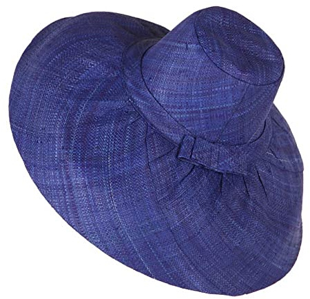 Pamela Invitada Boda Mujer Sombrero Ibiza Grande en Rafia de Madagascar Pamela Ala Larga 18 cm Moldeable Sombrero Playa Mujer Paja Madrina Boda, Pamelas para Bodas y Tocados, 10 Colores Disponibles