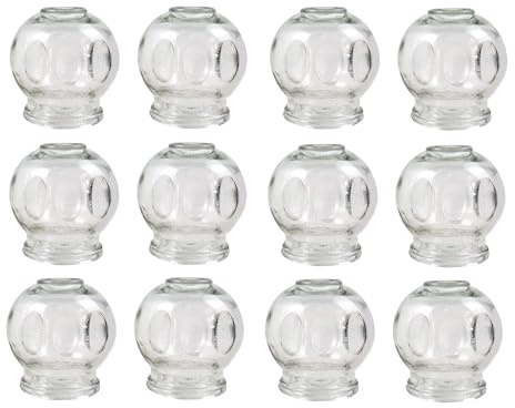 Glass Cupping Glasses Set for Wellness, Vacuum Massage & Cosmetic Applications, Glass Cupping Set for Relaxation, Banki Cupping Massage Cupping Head Glass Cupping (12 Pieces, 9 cm)