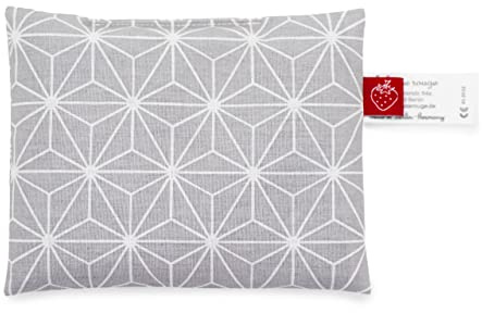Petit coussin de noyaux de raisin pour bébé (coussin chauffant à grains de grains) (gris géométrique)
