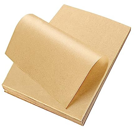 100 Fogli Carta Forno Riutilizzabile, Fogli Friggitrice Ad Aria Antiaderente Carta Pergamena non Sbiancata Carta Alimentare per Cottura Cerata Burro Alimentare Formaggio