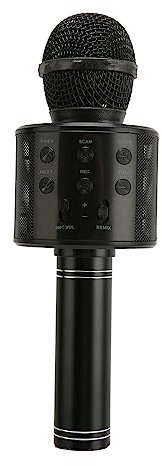 Micrófono de Karaoke Inalámbrico 4 en 1 Portátil para Home KTV Party Car, Compatible con Aplicaciones de Canto, Efectos de Sonido Claros, Calidad de Sonido Superior (Negro)