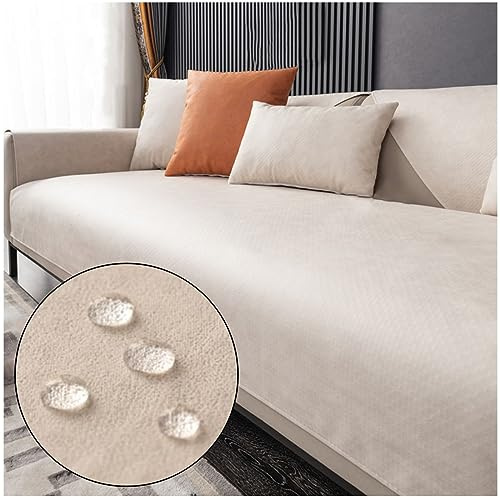 O·Lankeji Sofabezug 3/2/4 Sitzer Sofaschoner rutschfest Furniture Protector Couch Cover, Universelle Couch Cover Waschbar Sofaschutz (Color : Beige, Size : 110x240cm)