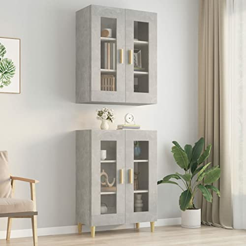 Camerina Hängeschrank Betongrau 69,5x34x90 cm Wandschrank HäNgend HäNgeschrank Schlafzimmer Wandschrank KüChenhäNgeschrank