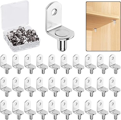 6.35mm/1/4 Inch Shelf Support Peg，Support Cabinet Shelf Pins，Shelf Bracket Pegs with Hole，L-Shaped Furniture Replacement Peg for Cabinets,Shelves,Wodrob