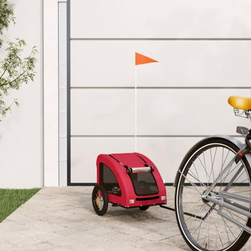 ShGaxin Fahrradanhänger Hunde Rot Oxford-Gewebe und Eisen, Fahrrad Anhänger, Lastenanhänger, Handwagen, Fahrrad-lastenanhänger, Lastenfahrrad 93950
