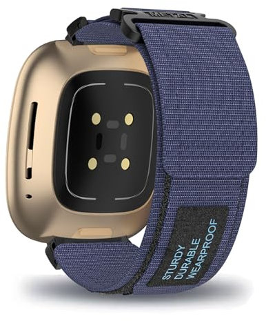 KUWAI Nylonarmband für Fitbit Sense 2/Sense Armband, Nylon Klettverschluss Armbänder mit Fitbit Sense 2/Sense Armbänder Sportlicher Armband mit Fitbit Sense 2/Sense (C)