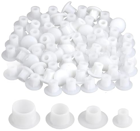Abdeckkappen für Schrauben Bohrlöcher 120 Stück Abdeckkappen für Bohrlöcher Schraubenabdeckung Weiss Schraubenabdeckung für Nagellöcher Schraubenlöcher Schrankteilerlöcher(5 Mm/6 Mm/8 Mm/10 Mm)