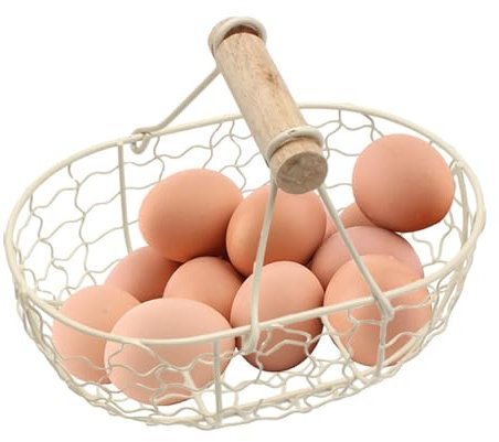 Cestino per il pane, cestino per uova di gallina, cestino per il pane da portata | Cestino portaoggetti da picnic può contenere 12 uova, cestino per uova con manico per nuoto per soggiorno e cucina
