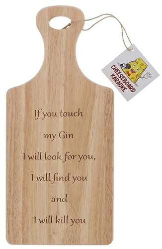 Cheeseboard Karaoke If You Touch My Gin - Premium Wooden Cheese Board for Display and Serving - Elegant, Durable Wooden Boards