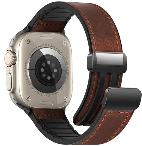 WestEagle Magnetic Leather Band Compatible with Apple Watch for Unisex