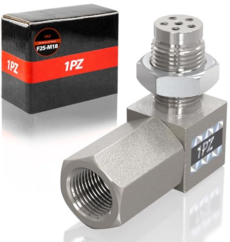 1PZ F2S-M18 Adaptateur de capteur d'oxygène O2 M18x1,5 Mini catalyseur 90 degrés remplacement pour Benz Mini Cooper R35 GTR Impreza 86 BRZ Z34 Z33 convertisseur inoxydable pièces de voiture