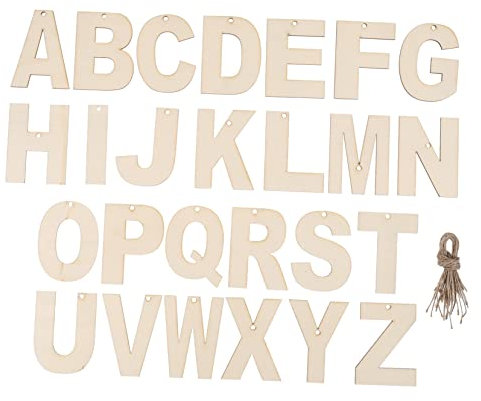 26St Holzspäne selber machen Bastelalphabet selber machen unvollendeter Buchstabenanhänger craft handwerkskunst unvollendete Holzverzierung unvollendete Holzbuchstaben hölzern SEWOART
