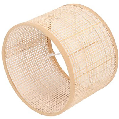Abat-jour de Lampe de Remplacement en Rotin tissé à la Main, Lustre en Panier en Rotin et Couvercle de Lampe de Sol de Table Suspendue, Compatible avec Supports de Lampe E27 et E14