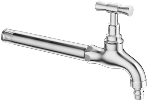 SXWYLZ Robinet de Jardin Exterieur Robinet Eau Froide Robinet Evier Exterieur de Jardin Robinet Mural en Acier Inoxydable Matériel D'Arrosage pour Jardin,200Mm