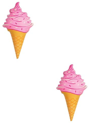 Hohopeti 2stücke Eiscreme Form Aufblasbares Schwimmspielzeug Aus PVC Für Pool Bunte Strandspielzeuge Für Frauen Und Mädchen Einfach Zu Lagern Leicht Zu Aufblasen Entleeren