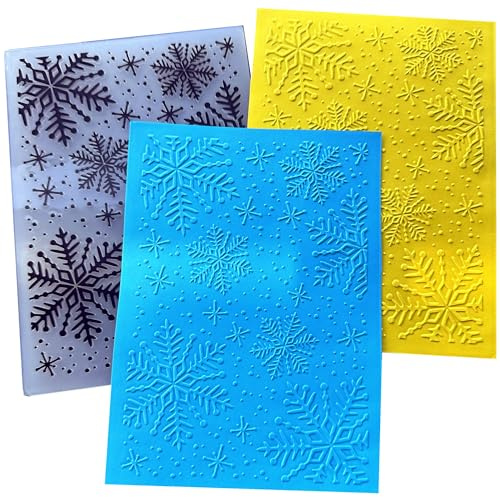 arriettycraft Schneeflocken-Hintergrund, Prägeschablonen für Kartenherstellung, Frohe Weihnachten, Schneeflocken, Prägeschablone für Geschenkanhänger, Papierbasteln, Heimdekoration, 17,8 x 20,3 cm