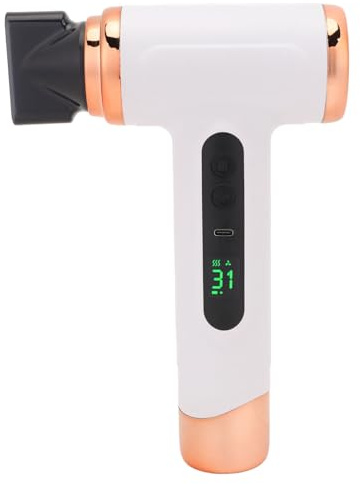 Sladdlös Hårfön, Bärbar USB-uppladdningsbar Hårfön med Flera Lägen, Reseföning med 360° Roterande Munstycke, Kall Varm Vind för Studenthem, 200W (WHITE)